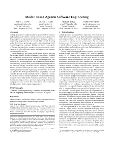 First page of the Model-Based Agentic Software Engineering paper